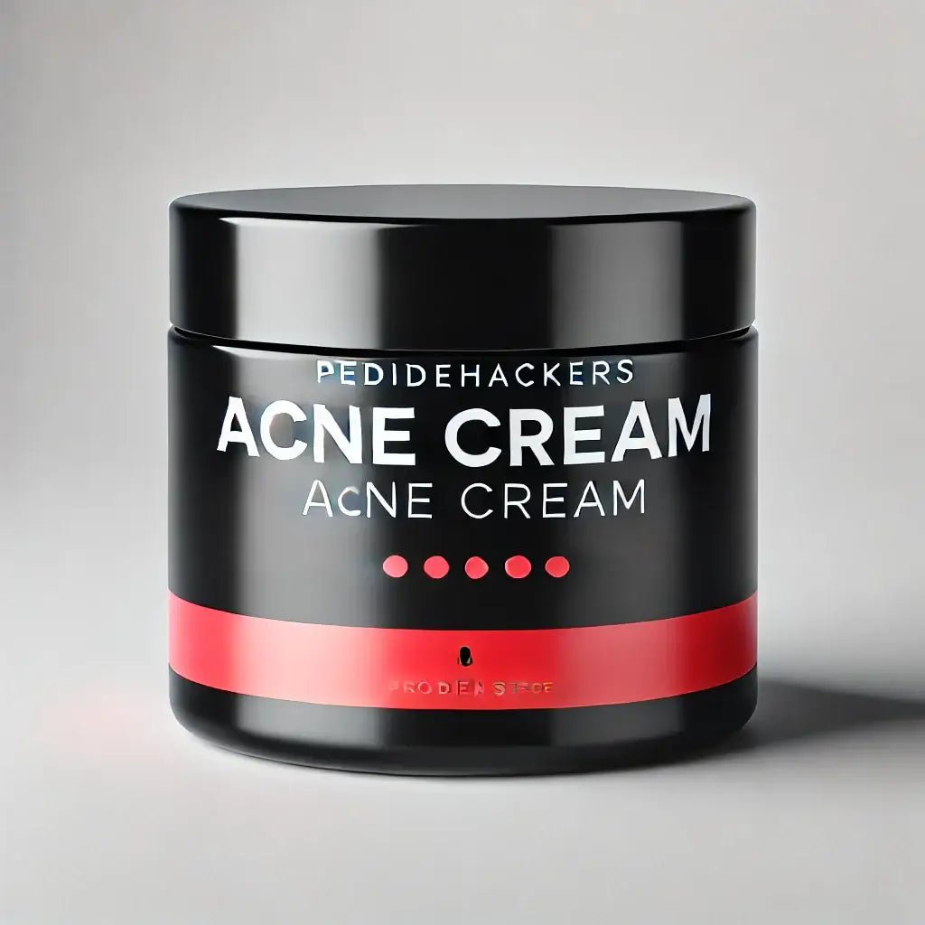 Peptide face cream jar, designed to reduce fine lines and enhance skin radiance, promoting a youthful and hydrated complexion.