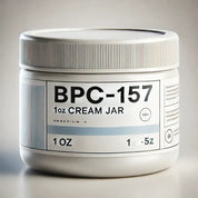 BPC-157 topical cream bottle, known for its benefits in skin healing, reducing inflammation, and supporting tissue repair.