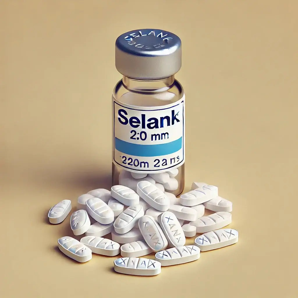 Selank vial next to a bottle of Xanax, comparing is Selank like Xanax