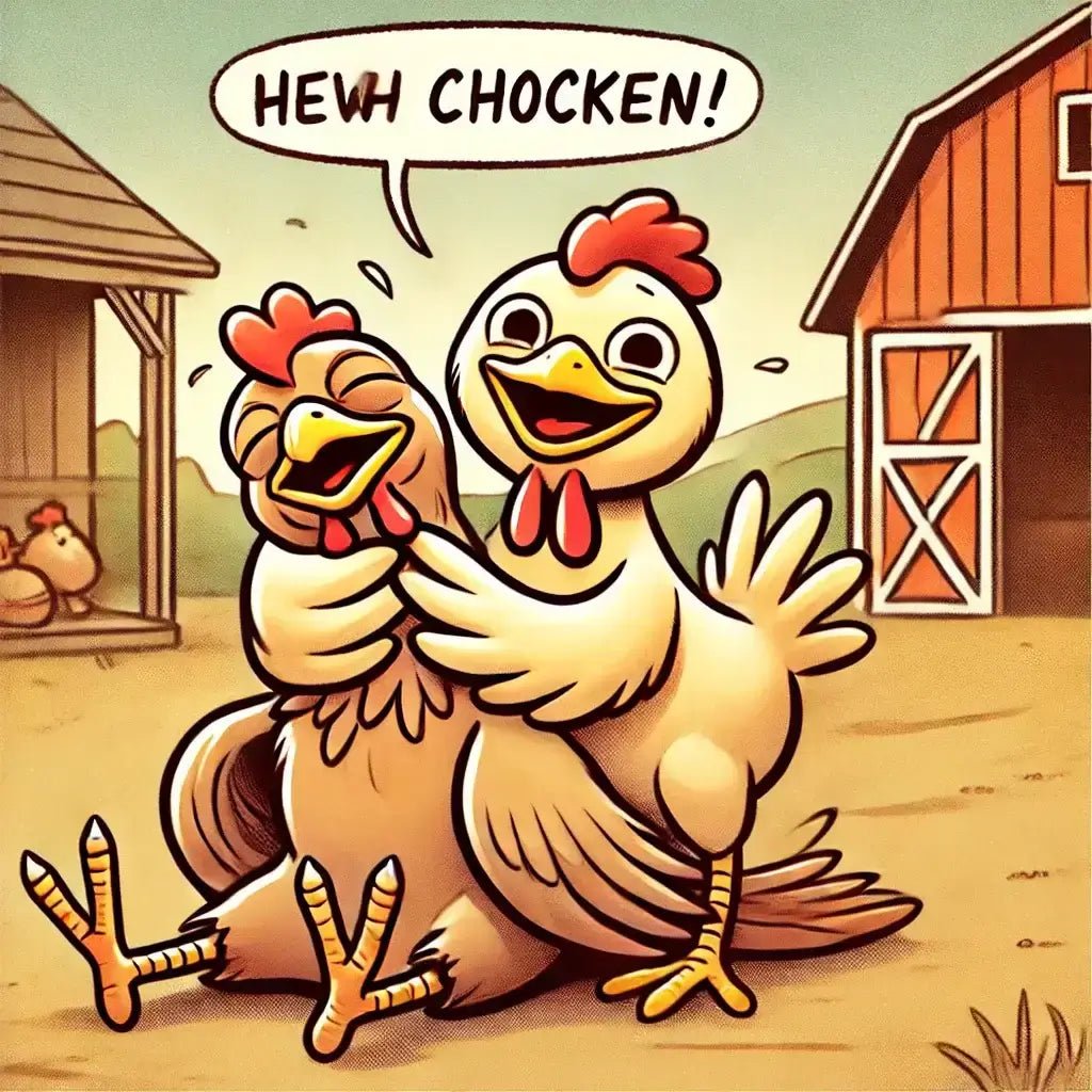 choking a chicken, visually representing the concept of Death Grip Syndrome 