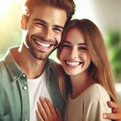 A happy couple smiling warmly at each other, symbolizing the role of Kisspeptin in enhancing emotional connection and intimacy.