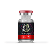 LL-37 peptide supplement bottle for immune support, antimicrobial effects, and wound healing research