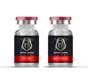 PT-141 and Oxytocin vials, representing peptide therapy options for wellness and performance.