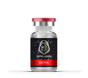 Semaglutide bottle labeled 'Sema' for weight management and diabetes from Peptide Hackers.