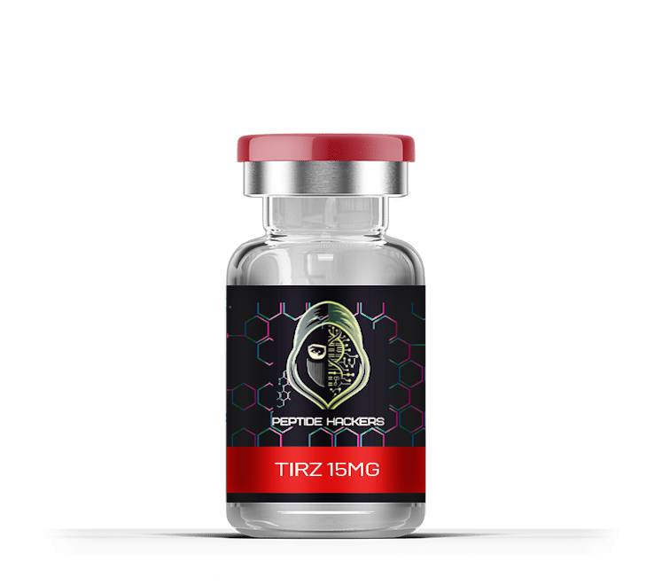 Tirzepatide (Tirz) 15mg bottle, aiding in diabetes control and weight management, available at Peptide Hackers