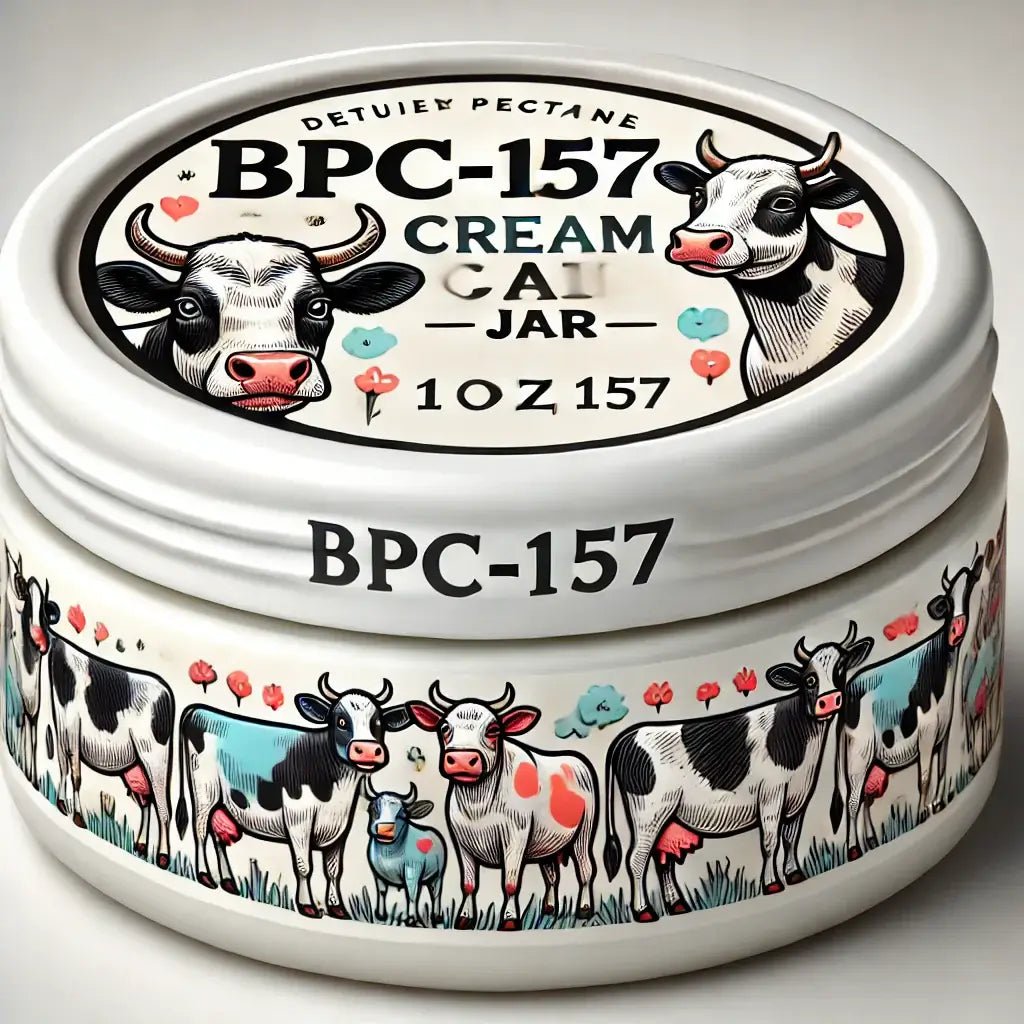 Close-up of BPC-157 topical application, highlighting its role in recovery, wound healing, and soothing skin irritation.